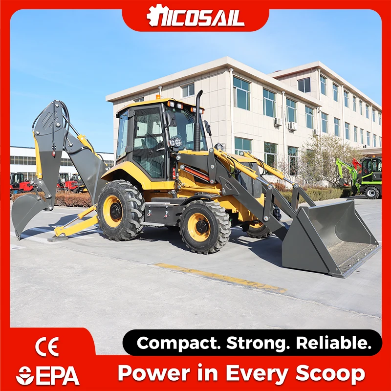 Highly Efficient Four-Wheel Drive Dual-End Busy Loader Time-Saving Backhoe Loader Easy