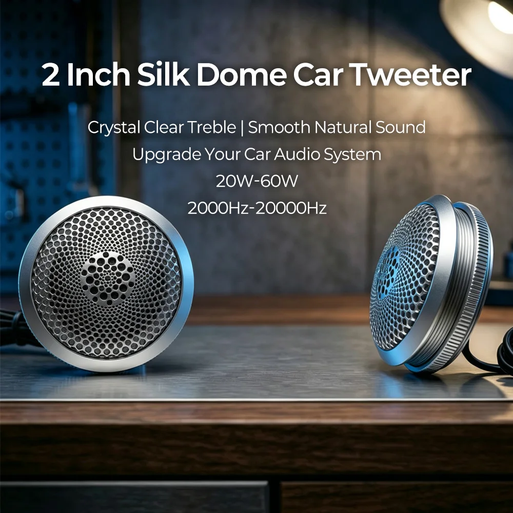 2 Altavoces de Techo para Auto de 2 Pulgadas, 12V 4Ohm 20W-60W, Alta Claridad, Universales para Mejorar el Sistema de Audio del Vehículo