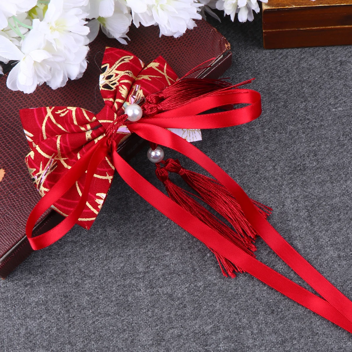 

Chinese Style Headdress Hair Clip Bowknot Design Festive Wear Durable Easy On Off Gift For Girls New Year Decoration Festival