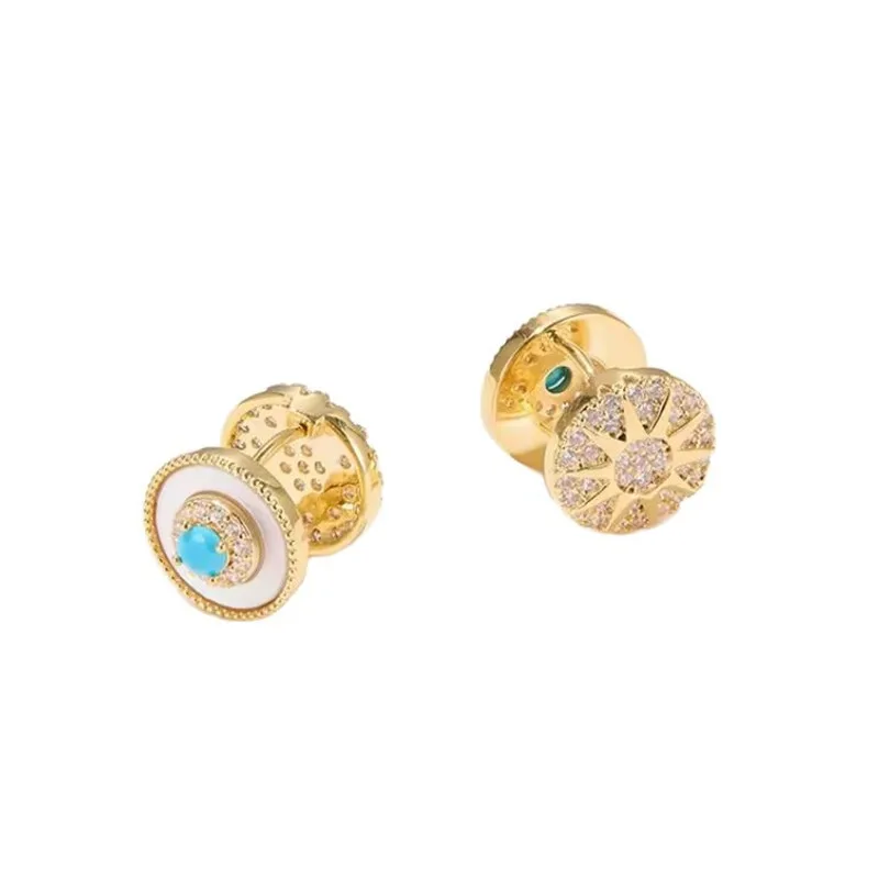 Neuankömmling Trendy Sun & Star Shiny CZ Zirkon 14K Gold Filled Lady Ohrstecker Anti Allergy Weihnachtsgeschenke Freundin – Detail 6