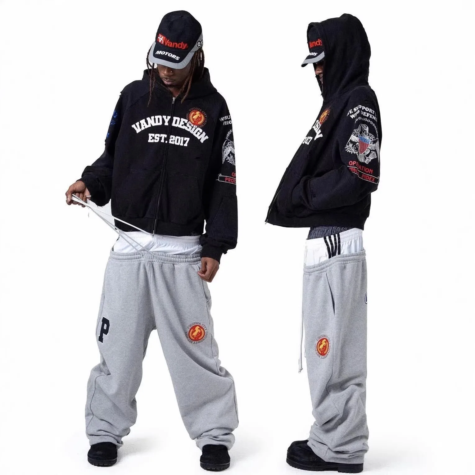 

Grailz Limited Edition Warhorse Badge Logo Zip-Up Hooded Sweatshirt Project G/R