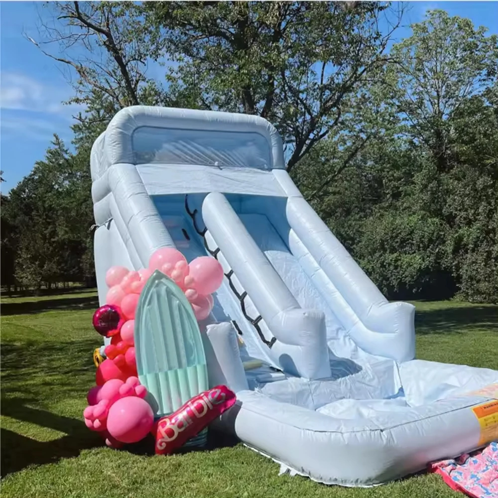 Commercial Inflatable Dry Slide 18ft 20ft Double Lane Slides Inflatable Bounce House Water Slide For Kids Adults With Blower