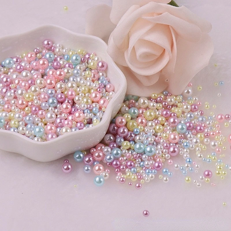 150Pcs Colorful Imitation Pearl Beads With Hole 3-8mm Round Resin Pearl Ball Beads Spacer Loose Beads for DIY Jewelry Craft Make