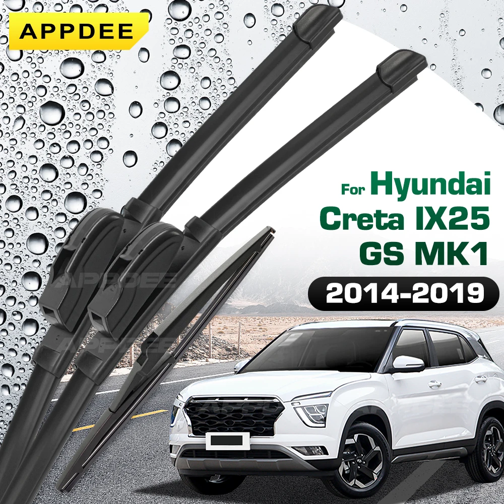 

Силиконовый и резиновый дворник для Hyundai Creta IX25 GS MK1 2014-2019, передние и задние щетки стеклоочистителя, щетки для лобового стекла
