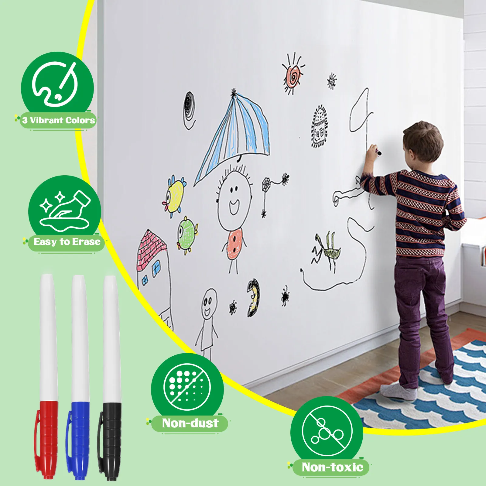 6 قطعة سبورة بيضاء قابلة للمسح علامات المسح الجاف أقلام خطاط (ماركر) رفيعة محمولة متعددة الوظائف أقلام رسم السبورة البيضاء #4