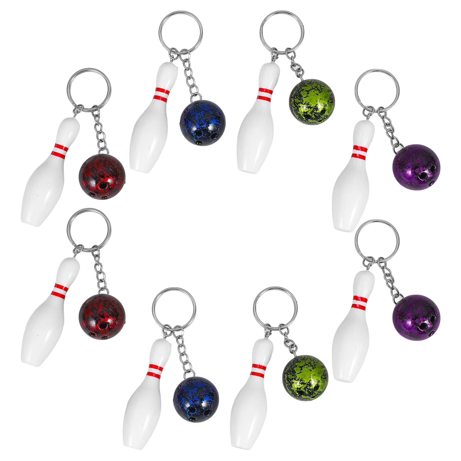 

Bowling Keychain Durable Plastic Key Ring Creative Pendant Keychain for Bag Backpack Key Decoration Party Favors Graduation