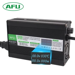 29.2V 10A LiFePO4 Battery Charger For 8S 25.6V 24V LiFePO4 Battery Pack Battery Smart Charger OLED Display Fast Charger