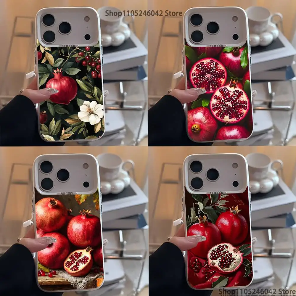 

Cute pomegranate For White Candy Matte Cover iPhone 17,16,15,14,13,12,11,Mini,Pro,Plus