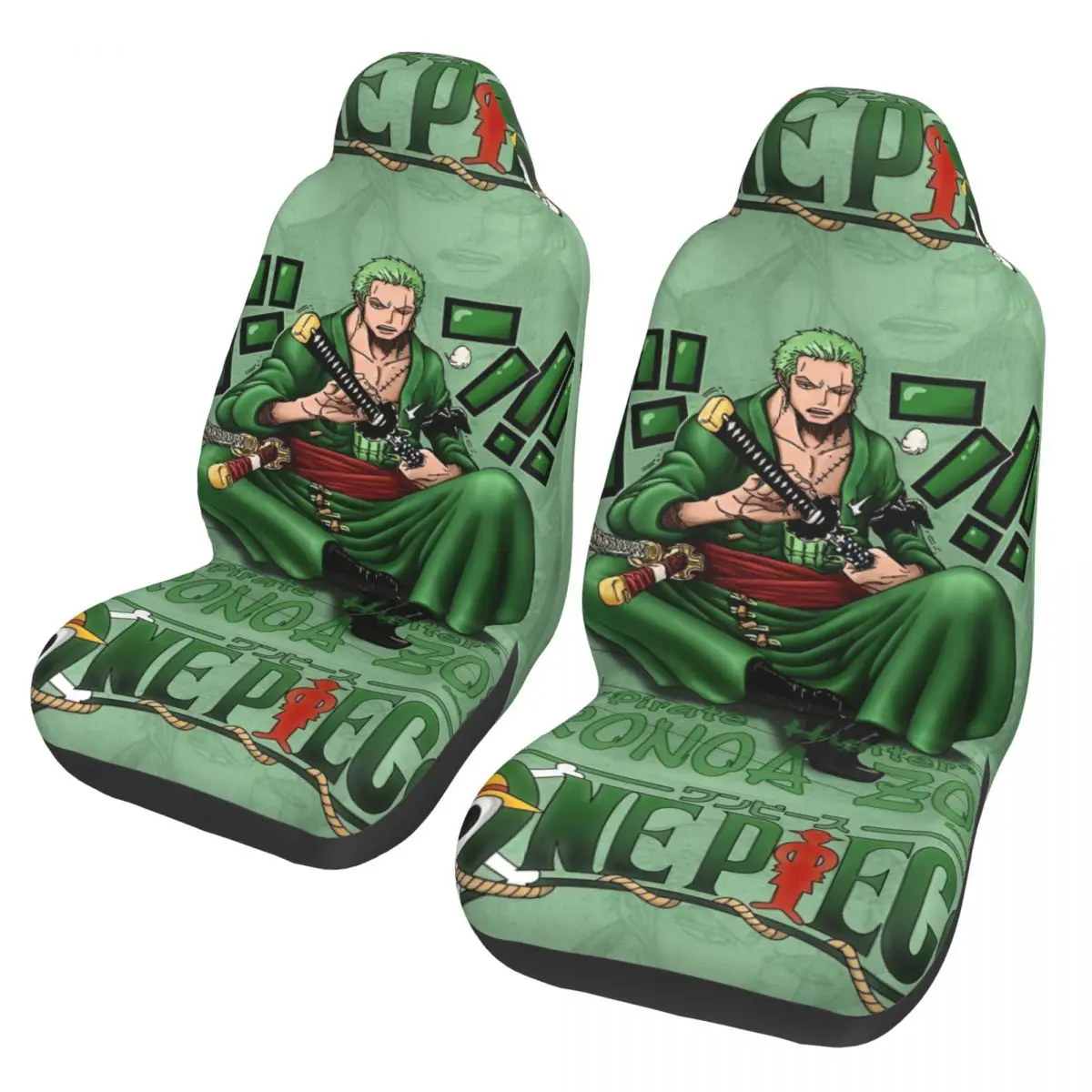 

Универсальный чехол для автомобильного сиденья One Piece Anime Zoro, подходит для всех типов моделей, тканевый коврик для сиденья, защита для сидений