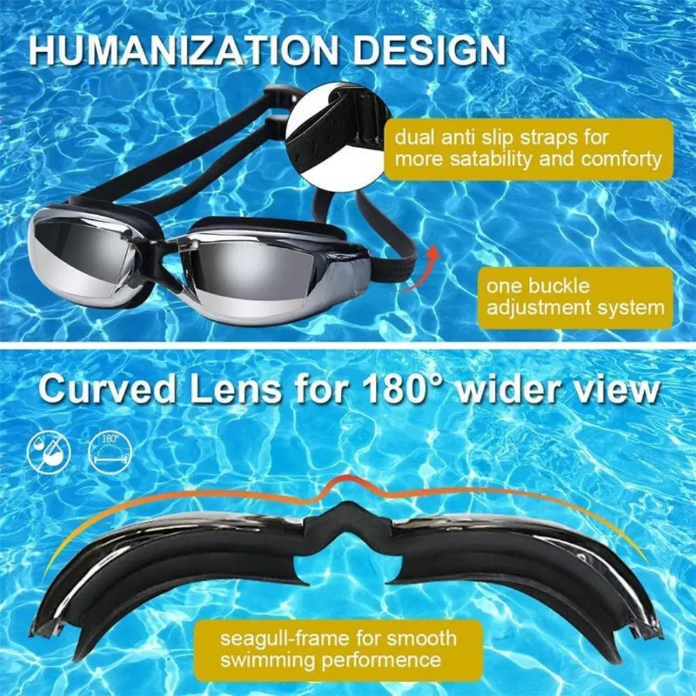 

Unisex Anti Fog Swimming Goggles Waterproof UV Protection Myopia Swimming Goggles Adjustable Racing Goggles Water Sports