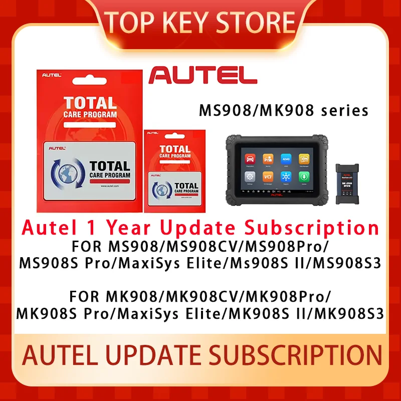 

Autel 1 Year Update Subscription For Autel MS908/MS908CV/MS908Pro/MS908S Pro/MaxiSys Elite/MS908S II/MS908 S3 MK908 series Elite