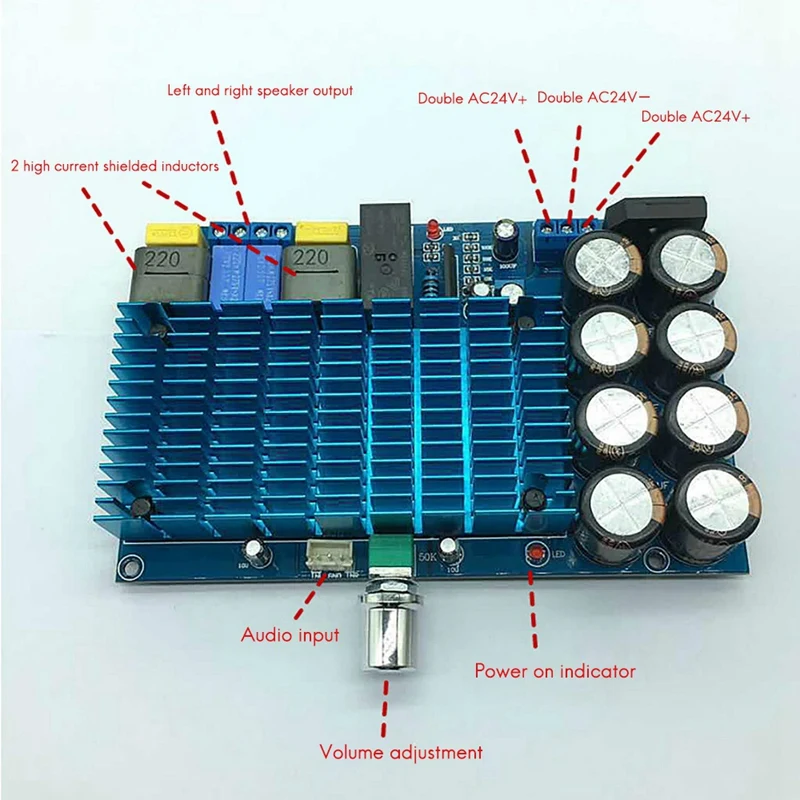 TDA8954 Digital Power Amplifier Board 2X210W High-Power Dual-Channel Class D Hifi Digital Fever Power Amplifier Board