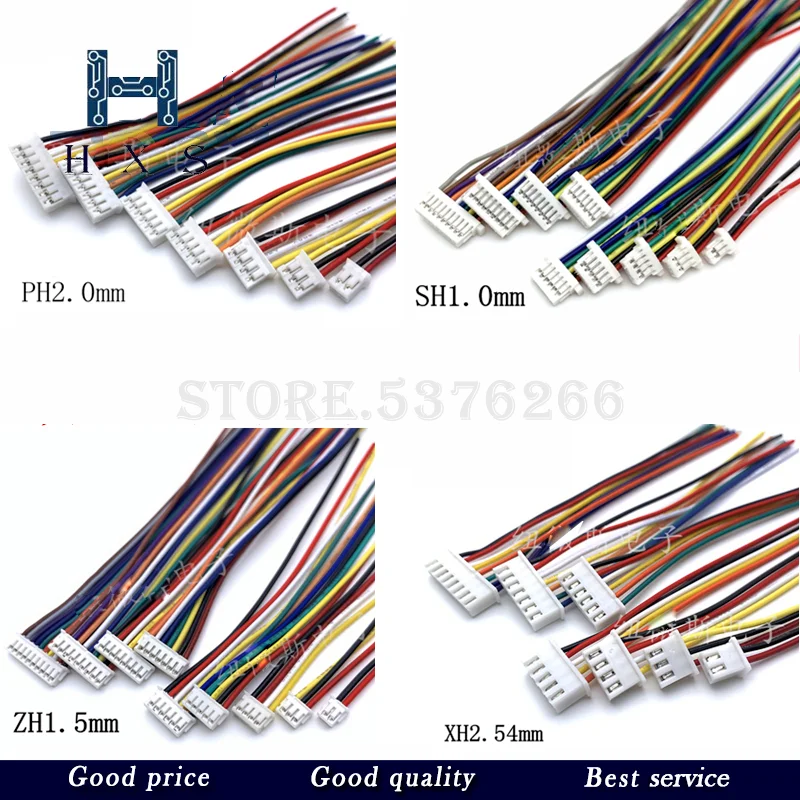 10PCS 1.0 1.25 1.5 2.0 2.54 SH/JST/ZH/PH/XH 1.0MM 1.25MM 1.5MM 2.0MM 2.54MM female plug connector with wire 2/3/4/5/6/7/8/P Pin