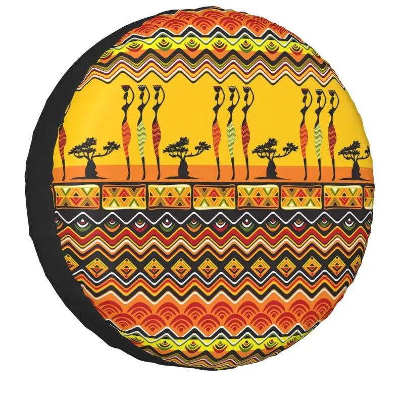 African Ethnic Pattern Spare Wheel Tire Cover for Honda CRV Africa Art Jeep RV SUV Camper Vehicle Accessories 14