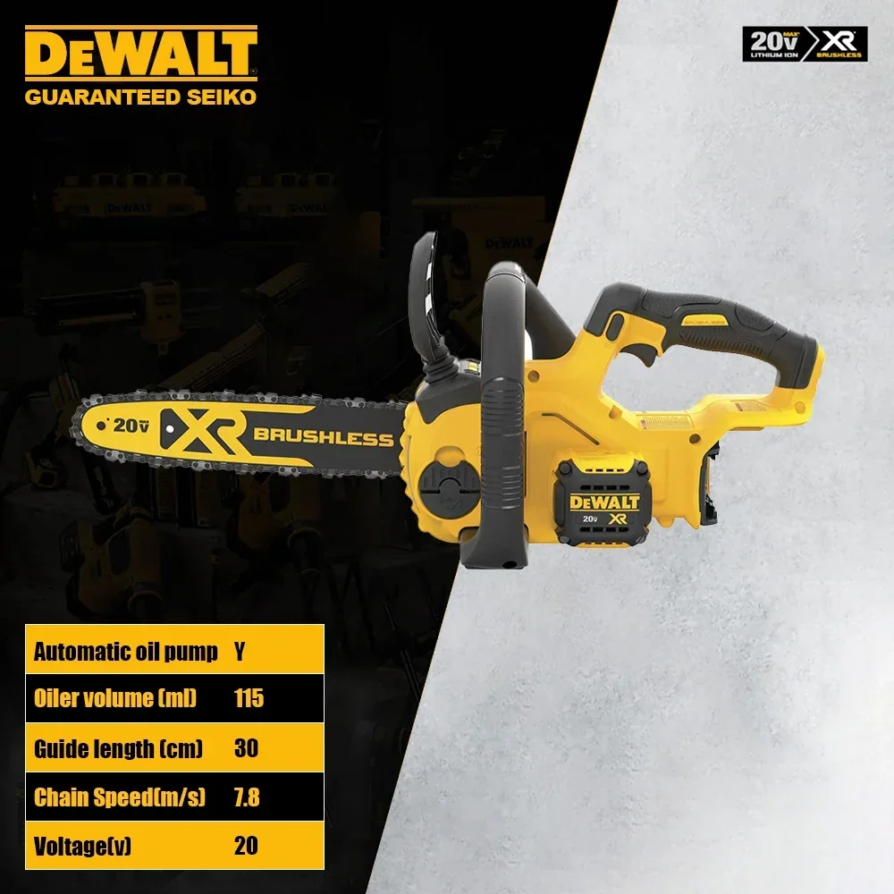 

Dewalt DCM565N Беспроводная цепная пила бесщеточная 20 в 7,8 м/с Регулируемая 12-дюймовая автоматическая пила для масла 115 мл для резки дерева универсальная батарея 18 в