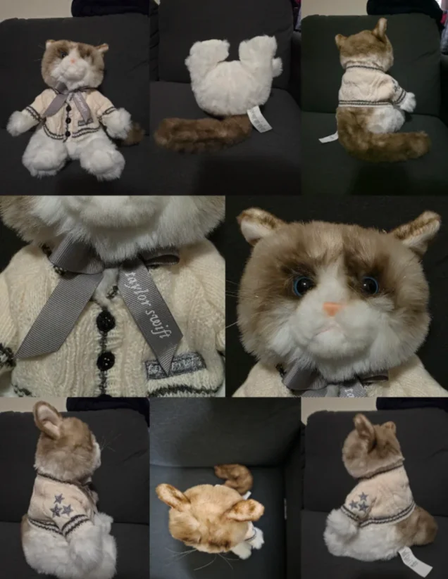 Neue 20 cm Nette Folklore Album Strickjacke Plüsch Katze Spielzeug Gefüllte Puppe Geburtstag Urlaub Geschenke Spielzeug für Zimmer Dekoration