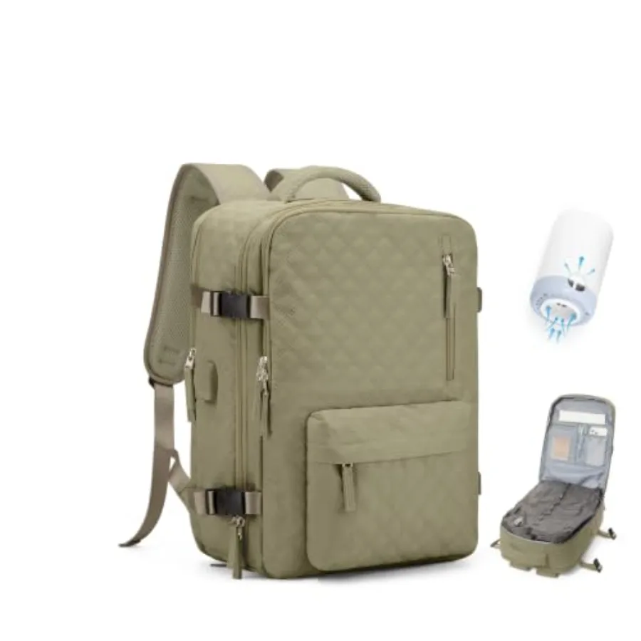 Vacuum Backpack Travel with Pump, Vacuum Seal Compression Bags for Clothing Travel Essentials Carry on Luggage Laptop Backpack,
