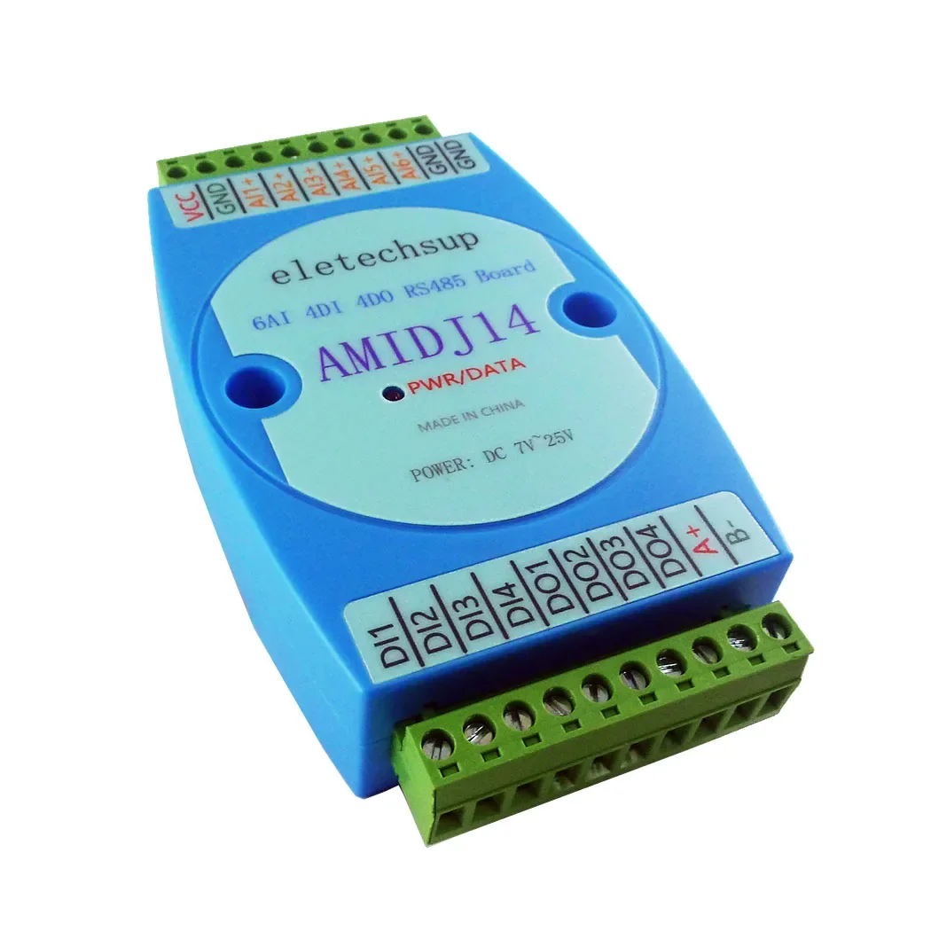 

AMIDJ14 6AI-4DI-4DO DC 12V 24V RS485 Collector Analog Digital Input & Output MODBUS RTU PLC Expansion Board