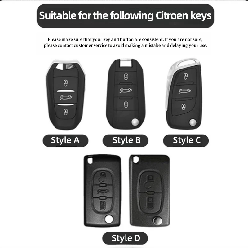سبائك الزنك سيارة الوجه مفتاح القضية غطاء شل فوب لسيتروين C1 C2 C3 C4 C5 C6 VTS كسارا C-Crosser بيرلينجو ثاب DS3 DS4 DS5 DS6 #2