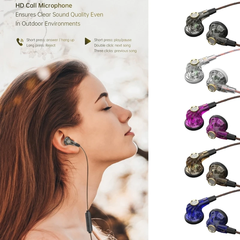 High Sound Quality Earphones QKZ-MDR In Ear Headphones with Built in Mic Immerse Yourself in Clear and Realistic Sound HXBE