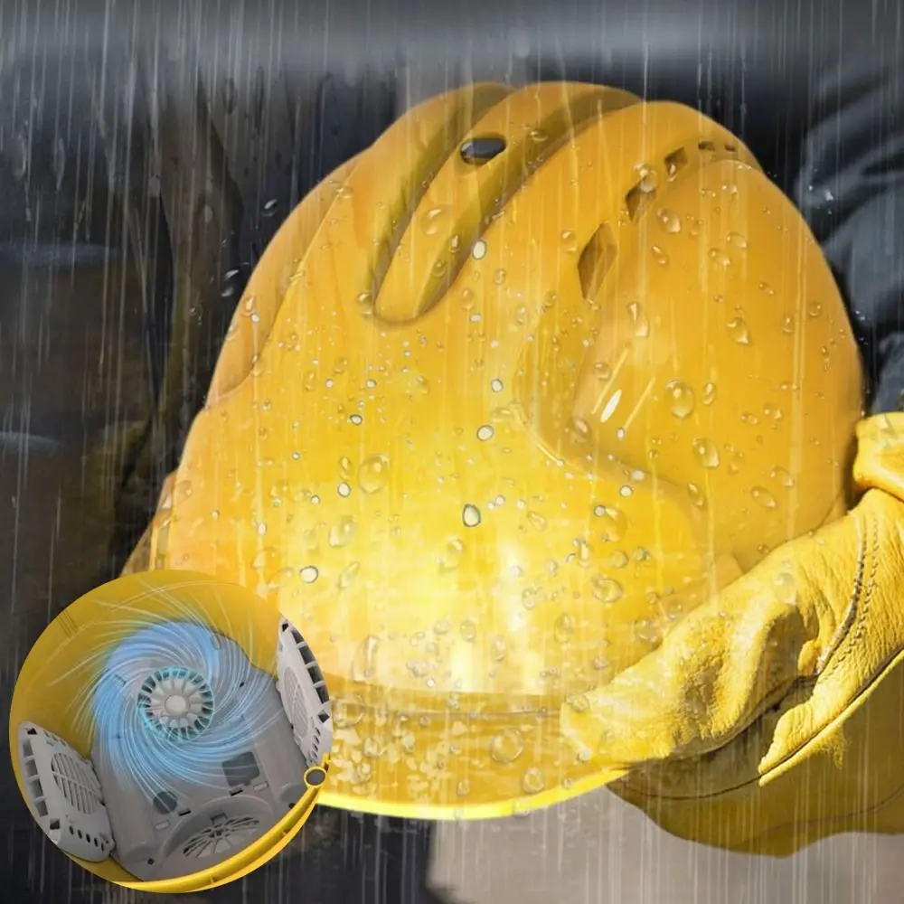 

4 Gears Rechargeable Fan Helmet 1/2/4pcs Fans Waterproof Site Protective Cap Adjustable Power Bank Construction Work Helmet