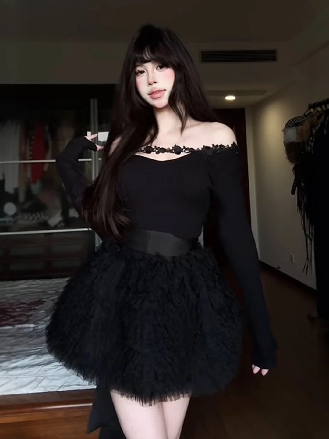 

Уникальный комплект для подружки невесты: пышная юбка и топ, весенний образ 2026, модная женская одежда, длинная юбка