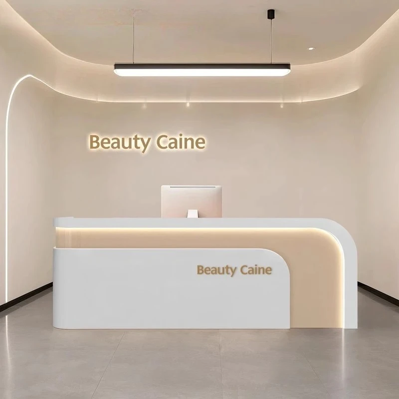 Beauty salon curved checkout page Oral dentistry Bar art Dance training institution Company reception desk