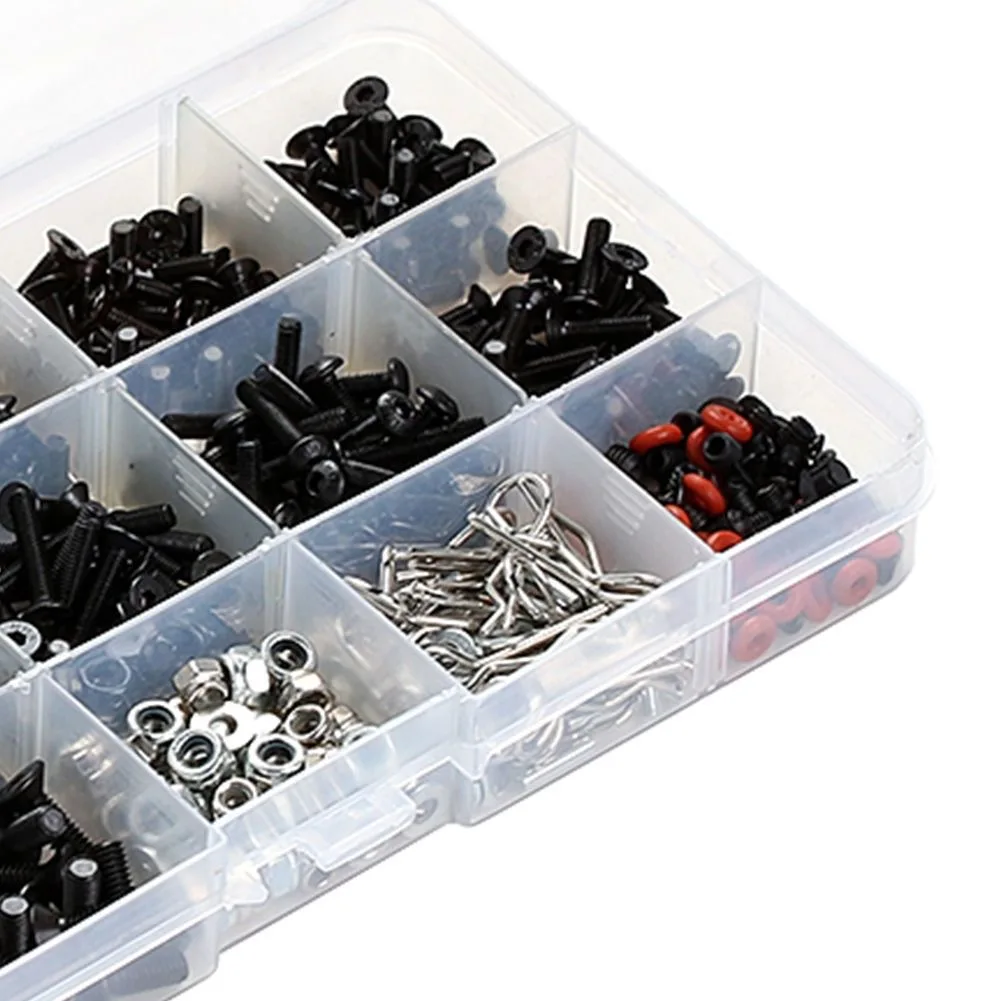 500pcs Universal RC Screw Kit Screws Assortment Set Hardware Fasteners for Traxxas Axial Redcat HPI Arrma Losi 1/8 1/10 1/12