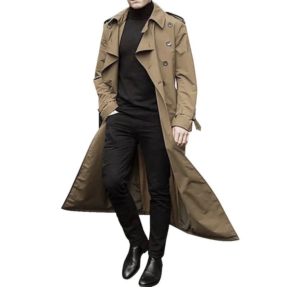 Men's Loose Winter Warm Long Trench Coat Parka Jacket Overcoat Outerwear Suitable for Business Casual and Formal Use