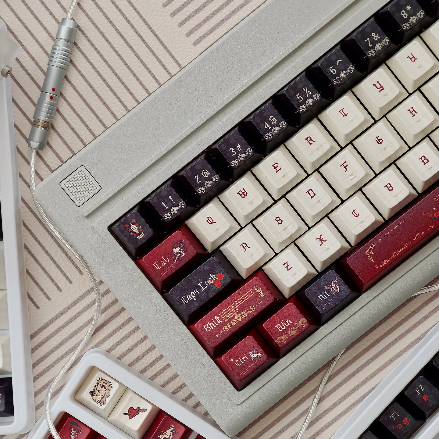 MAIMOOO Crown of Thorns Theme Keycap Cherry Profile Pearlescent Metallic Paint Retro Gothic Style Mechanical Keyboard Keycaps