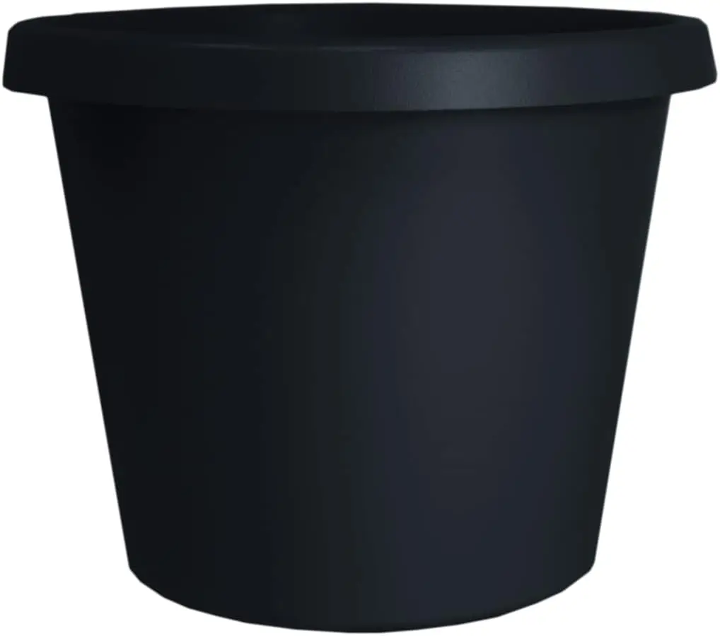 

Круглый горшок Prima Planter 16 дюймов - пластиковый цветочный горшок с загнутым краем для комнатных и уличных растений, цветов, трав, черный