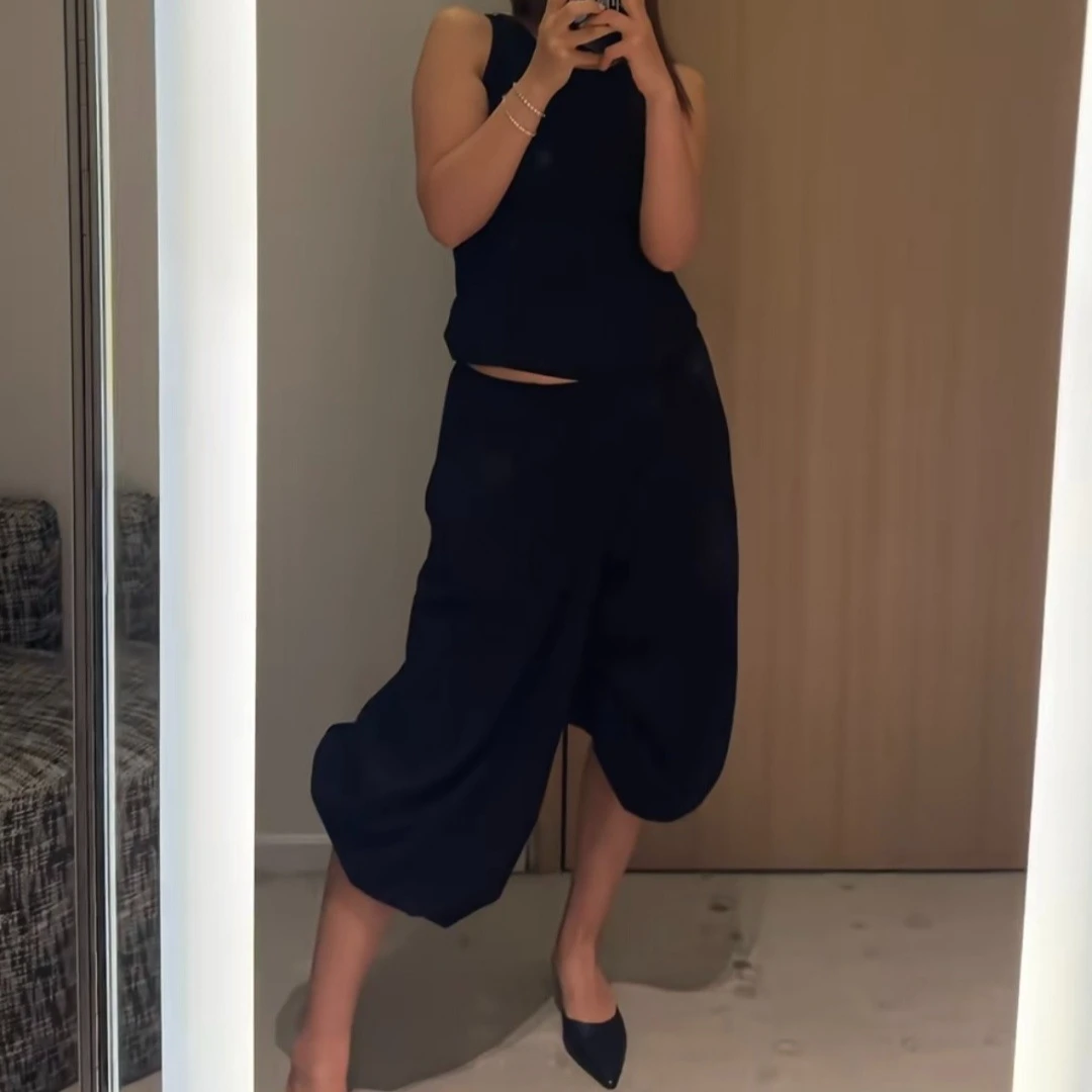 

High-waisted Wide-leg Jogger Pants