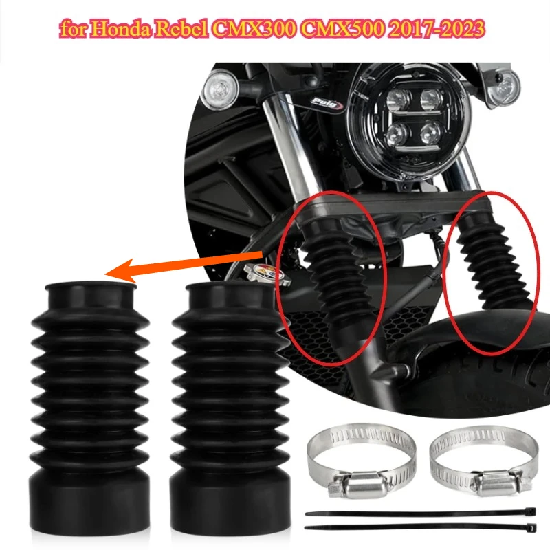 

Fork Boots Gaiters Gators Shock Boots Shock Absorber Tube Slider Cover Gaiters Protector Fit for Rebel CMX300 CMX500 2017-2023