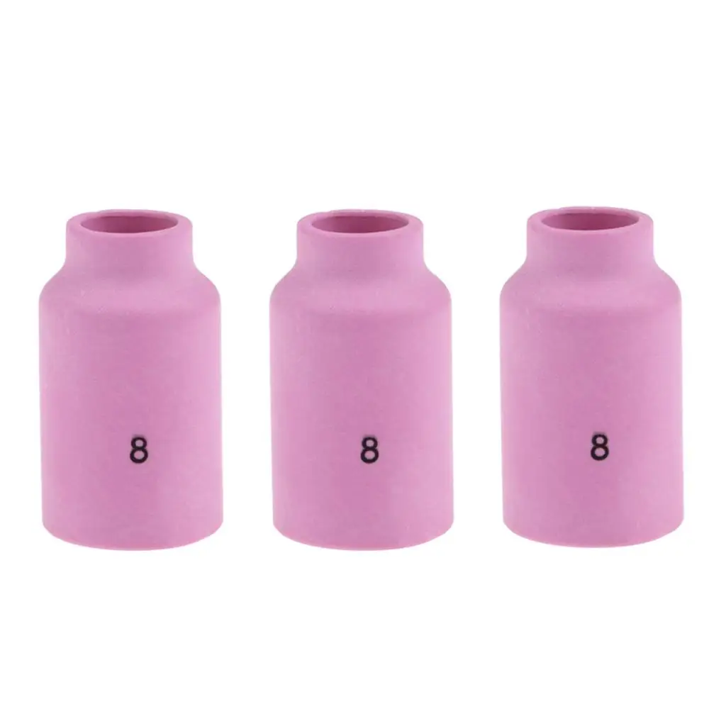 3PCS TIG KIT Torcia per saldatura con pinza per lente a gas con ugello in ceramica di allumina