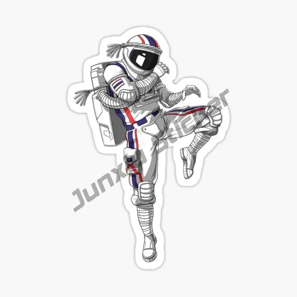 Muay Thai Car Stickers Sunscreen Occlusion Scratch Decals Waterproof Anime Boxing Jumping To Attack Motorcycle Car Stickers