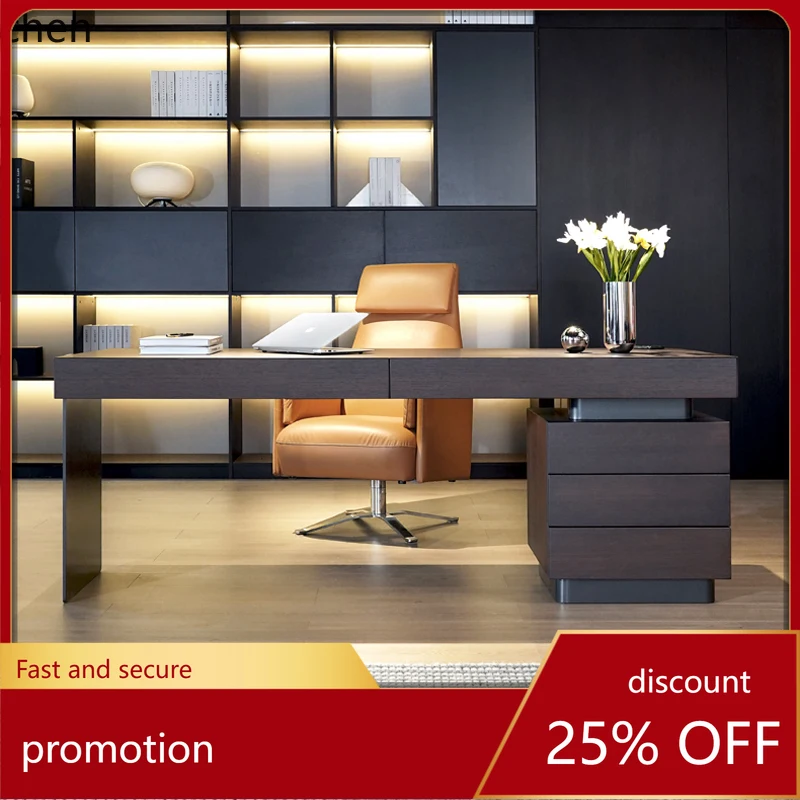 

HT minimalist light luxury study desk writing desk home modern office high-end