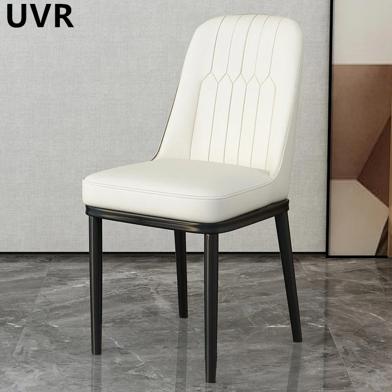 UVR Simple Nordic Style Upholstered Dining Chair Modern Luxury High Quality Backrest Chairs Comfortable Sedentary Soft Household