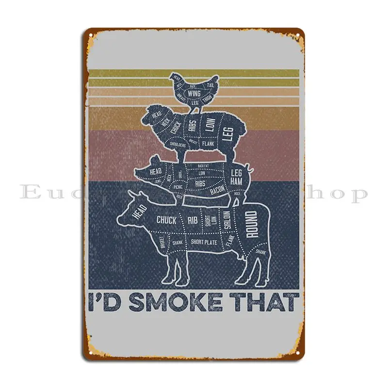 I D Smoke That Funny Grilling Pitmaster Smoker Bbq Metal Sign Party Design Pub Printing Party Club Garage Club Tin Sign Poster