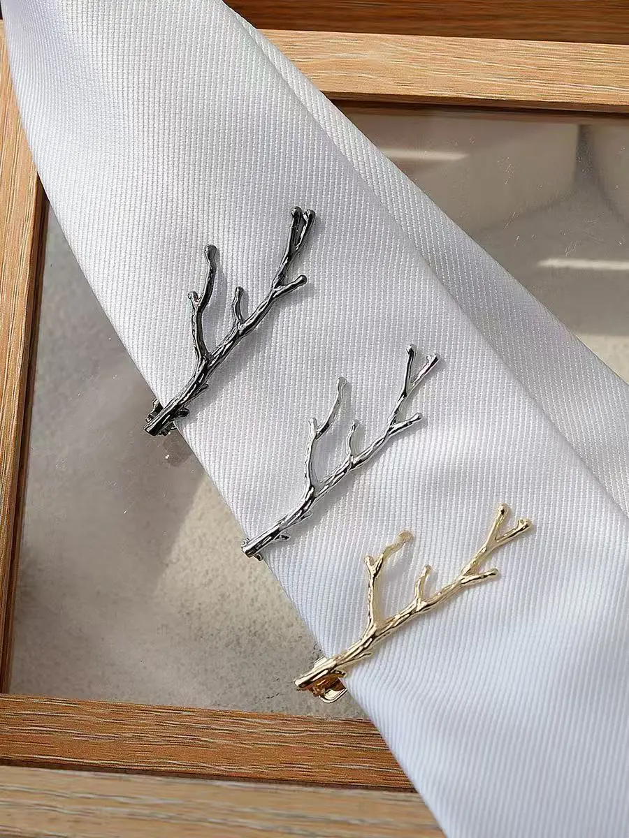 Hot New Silver Gold Tree Branch Tie Clip Men Elegant Vintage Business Necktie Clasp Fashion Professional Dress Pin Jewelry Whole
