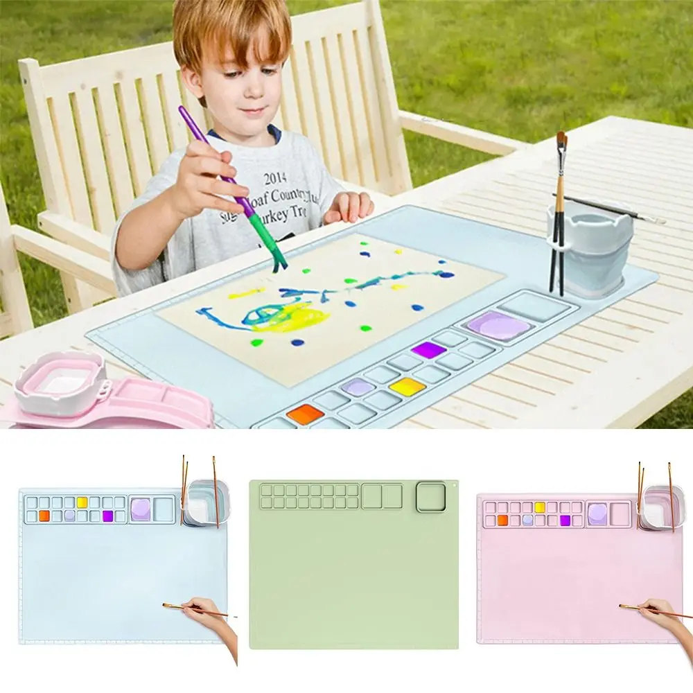 Durable Art Non-Stick DIY Ink Blending Silicone Painting Mat Silicone Drawing Board Clay Mat Pigment Palette