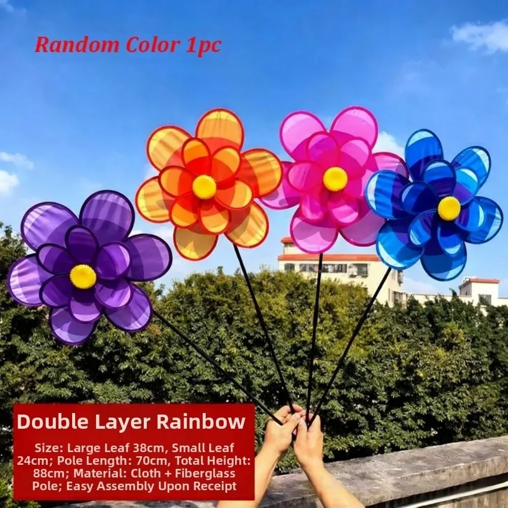 Multistyles Sunflower Windmill PVC Diameter 28~38cm Rotating Sunflower Garden Yard Wind Spinner Outdoor Party Picnic Decor