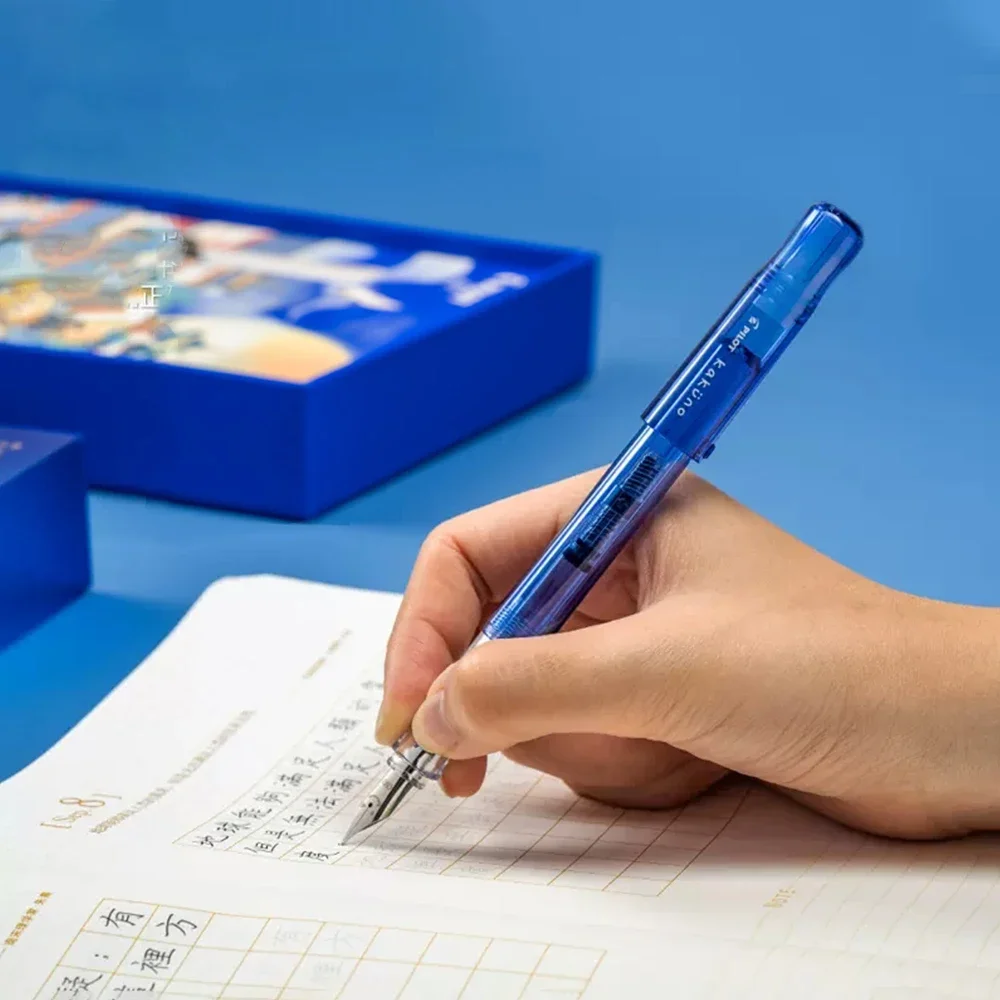 New Japan PILOT Baile KaKuno penna stilografica faccia sorridente vetro blu confezione regalo limitata Set penna pratica per studenti F/M materiale scolastico