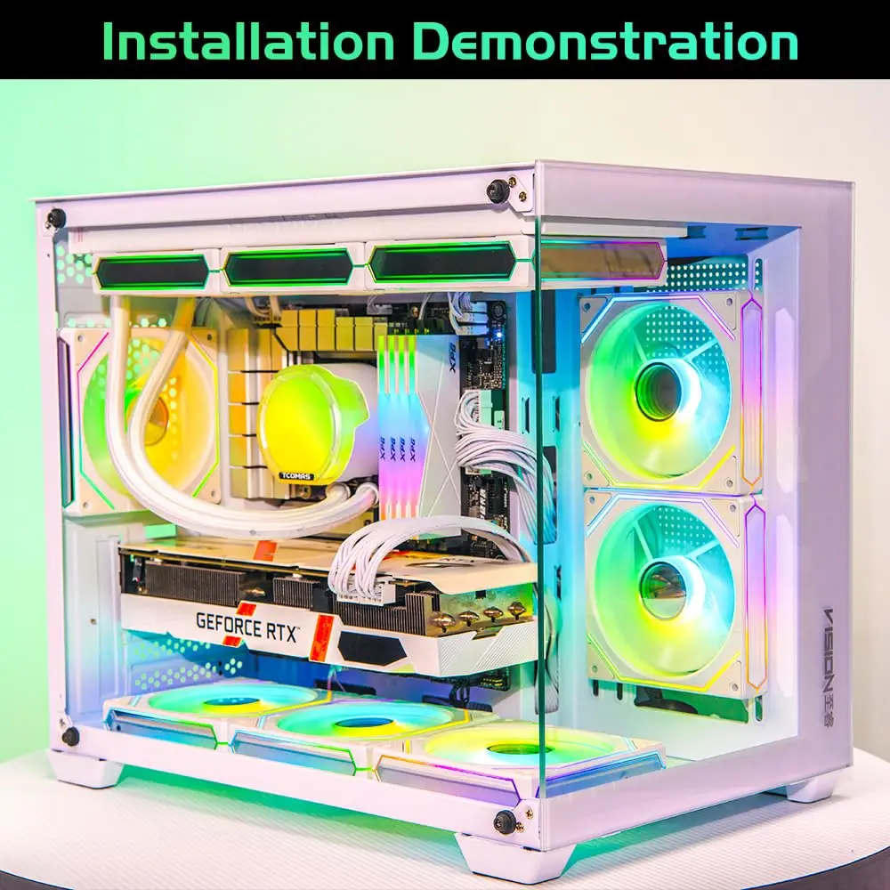 Prism 6 Pro ARGB PC Case Fan 120mm 3-sided Infinite Mirror 5V 3PIN Motherboard Lighting Sync 4PIN PWM