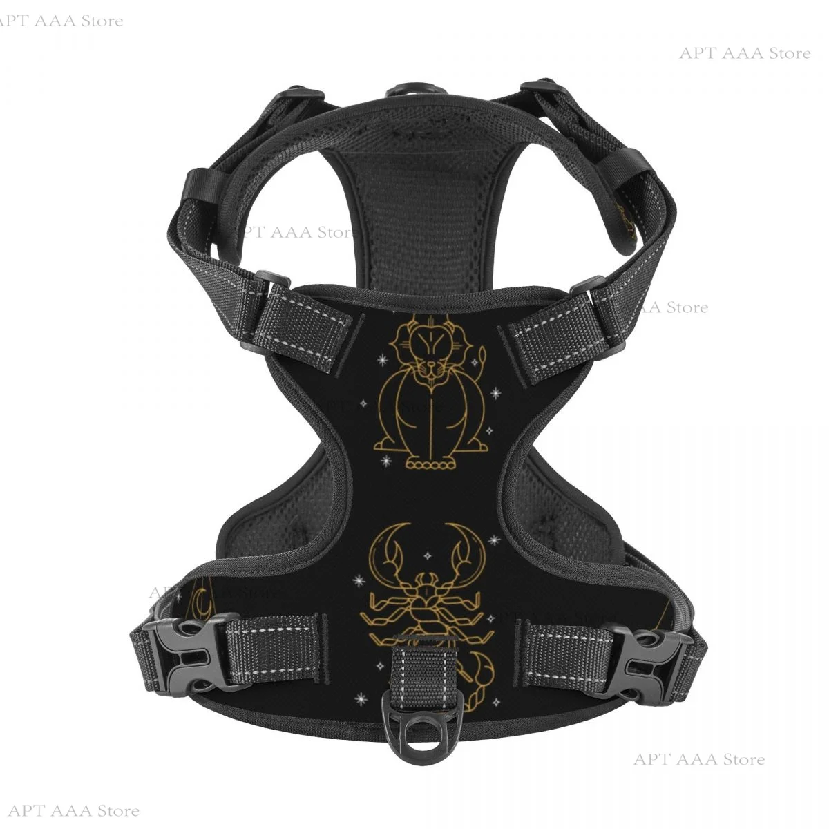 

Reflection Gold Zodiac Dog Harness Chest Belt Adjustable Quick Release Ring Pet Products Walking Collars Harnesses Leads