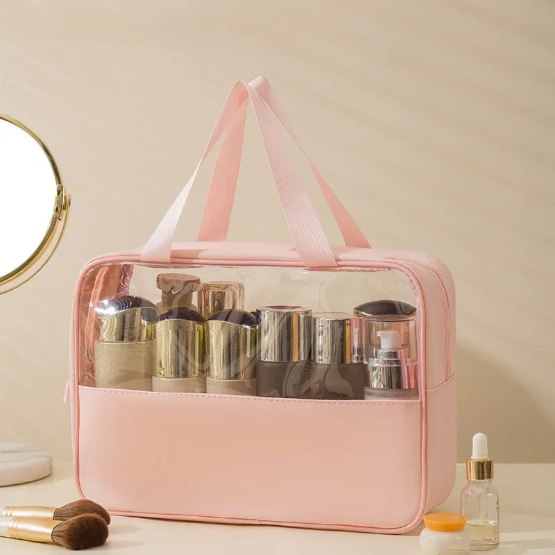 Kulturtasche für Damen und Herren, durchscheinender, wasserdichter Kosmetik-Reise-Organizer für Accessoires und Toilettenartikel – Detail 10