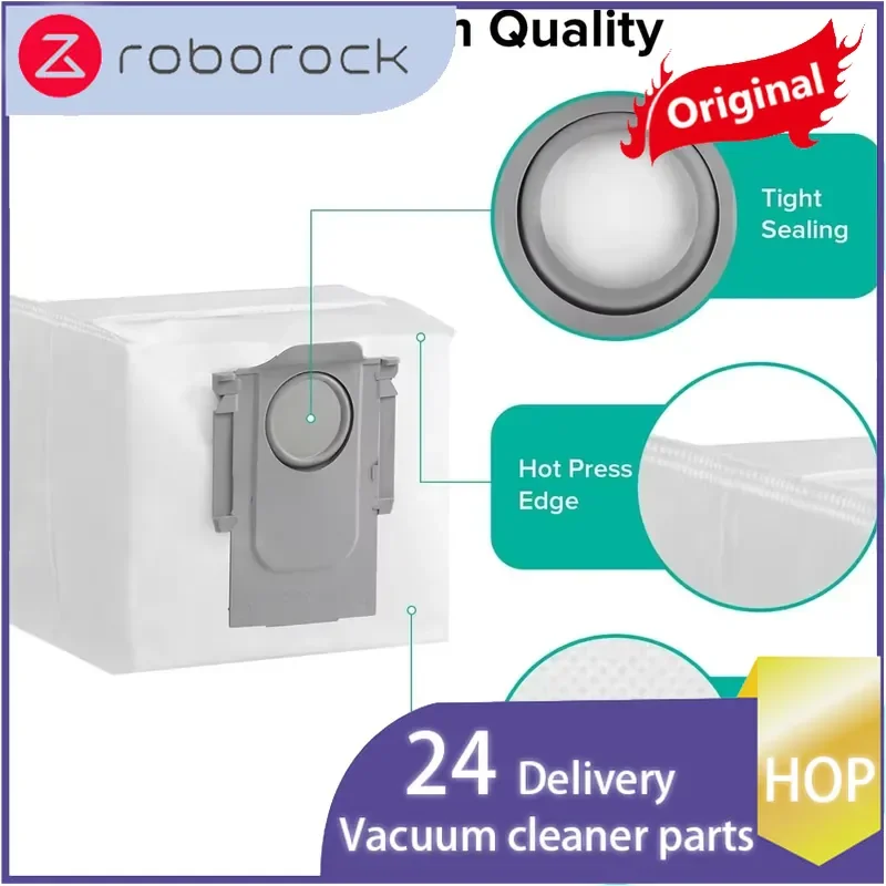 Hop Original Roborock Q10 S5+/Q10 X5+/Q7 M5+ Dust Bags for S8 +/S8 Pro ultra/Q8 Max+/Q5/Q5 Max+/S7 Max Ultra/S7/Q5 Pro+ spare