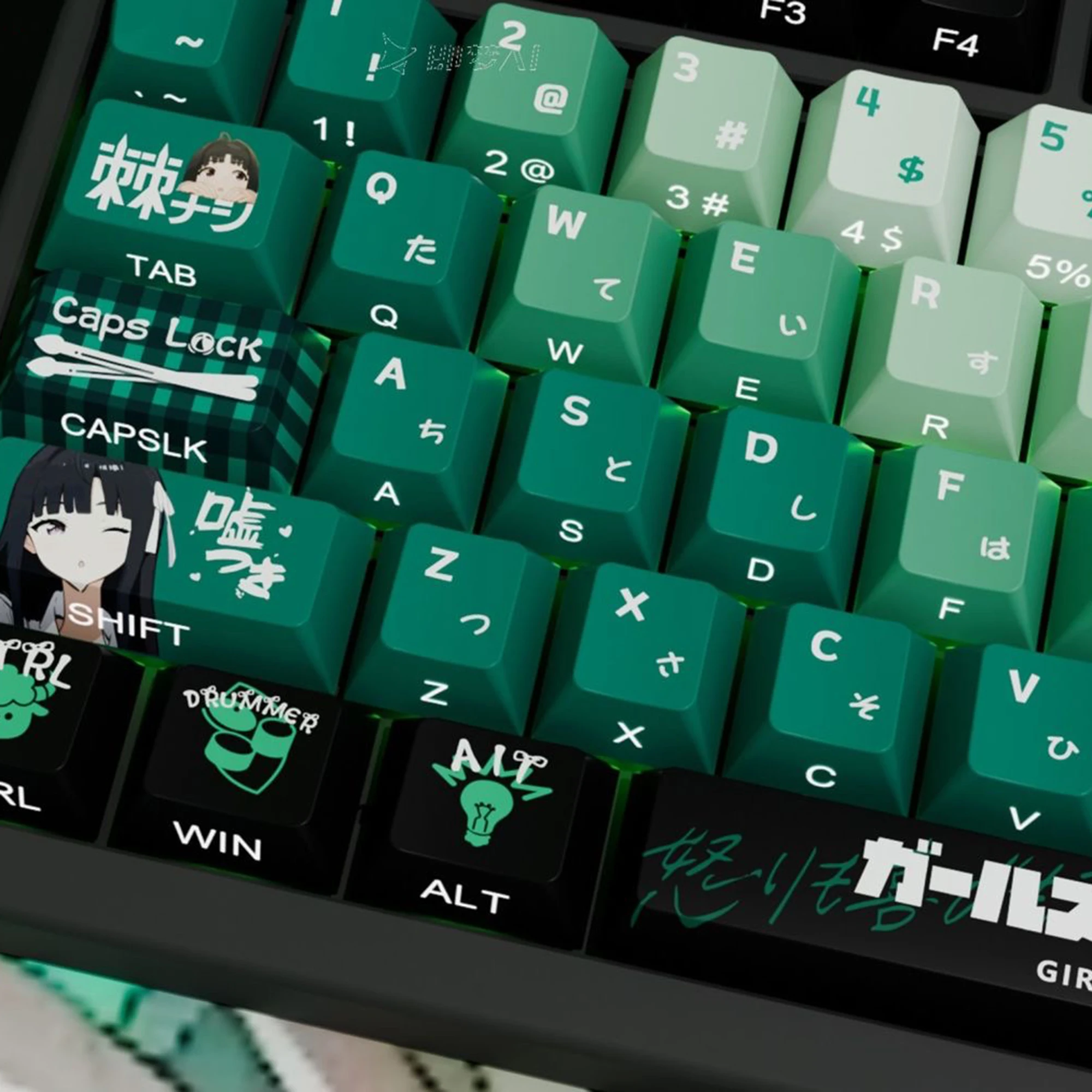 

Тема девушки в стиле аниме Cherry Profile PBT Sidelit Shine Through Dye Sub Колпачки для механической клавиатуры 61/64/75/87/98/104/108 MX