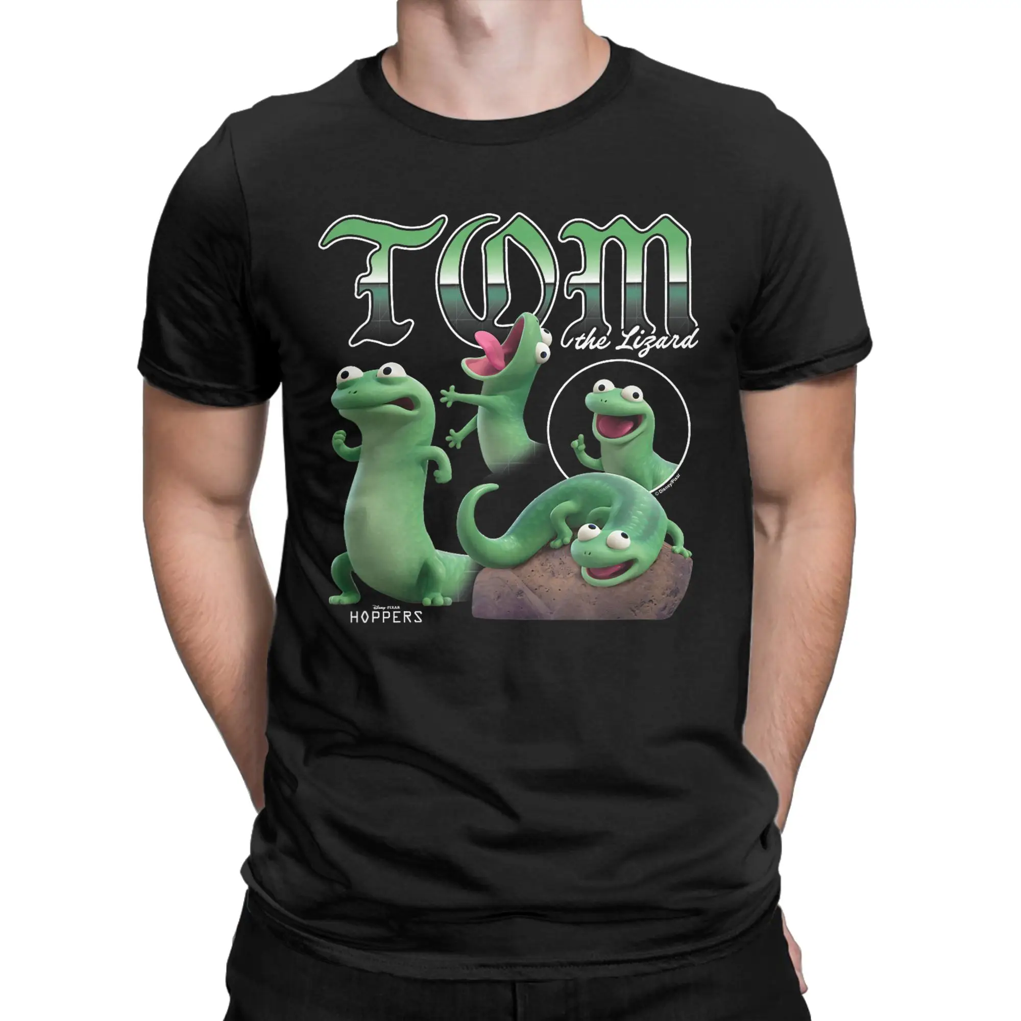 Unique Hoppers Tom The Lizard Poses T-Shirt for Men Round Collar Pure Cotton T Shirts  Short Sleeve Tees Party Tops