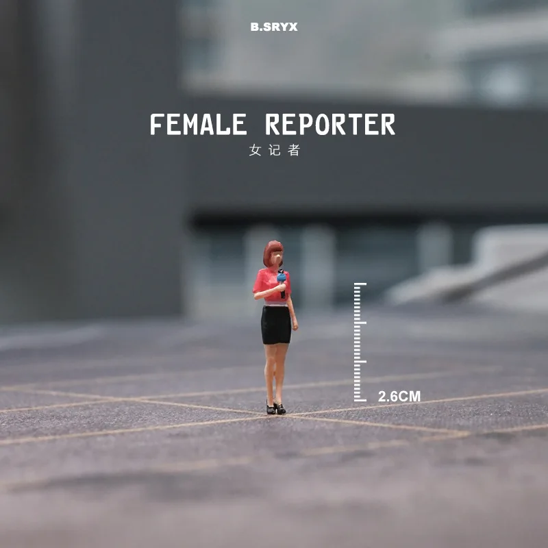Figuras em miniatura pintadas 1/64 jornalista fotógrafo transmissão ao vivo cena estatueta modelo fotografia criativa adereços bonecas