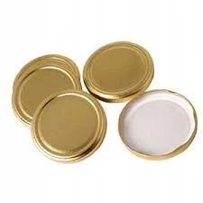 Potdoppen gouden deksel fi 66 mm / 10 stuks